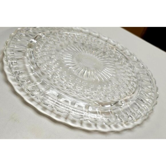 Vintage Clear Federal Glass Bubble Footed Cake Plate 11.25" Tray - Picture 7 of 7